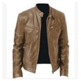 thumbnail image 1 of Ropa de hombre europea y americana, chaqueta de cuero para hombre, adolescente, cuello Vertical, Punk, chaqueta de cuero para motocicleta, 1 of 6