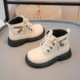 thumbnail image 5 of Toddler Boots for Girls,Ankle Boots Soft Sole Stylish British for Kids Comfortable Leather Boots for Adventures,Fashion Boots,05 White,3-3.5 Years, 5 of 8