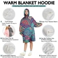 thumbnail image 5 of Wearable Oversized Blanket,Purple Pioneer Flower and Paisley Pattern Wearable Blanket Hoodie for Adults,Cozy Hooded Blankets with Super Pockets,Super Warm Fuzzy Pullover for Women & Men, 5 of 6