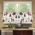thumbnail image 4 of Yayeee Kitchen Curtains Set of 2 Light Filtering 57"x36" Over Sink Window Panels, Beige Christmas Plaid, 4 of 7