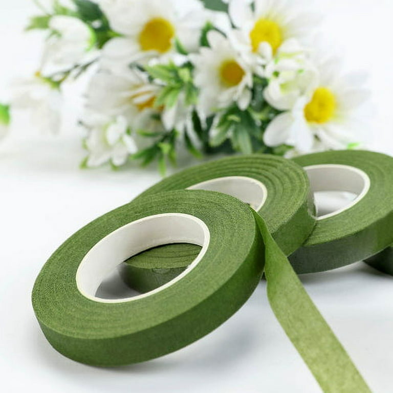 NESCCI Flower Tape,Floral Tape for Bouquets,12 Rolls of 1/2 Wide Dark Green Flower Tape,Used for Wrapping Bouquet Stems and Flower Crafts,Wedding