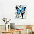 thumbnail image 3 of COMIO Blue Butterfly Wall Art Inspirational Memorial Wall Decor Butterfly Pictures Canvas Gift Prints Framed Modern Painting Artwork For Bathroom Living Room Kitchen Office, 3 of 5