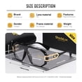 thumbnail image 3 of ShedaLux Unisex Modern, Luxury-Grade Oversized Fashion Everyday Glasses For Dating Work, 3 of 6