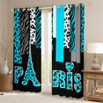 thumbnail image 2 of Homewish Fashion Eiffel Tower Teens Black Out Curtains, Modern Zebra Cheetah Print Curtains Pack of 2 (42x63 Each), Chic Cyan Polkadots Bedroom Curtains, Curtains and Drapes Decor, 2 of 6