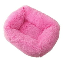 mnjin dog bed calming dog cat bed soft and fluffy cuddler pet cushion self warming puppy beds machine washable hot pink