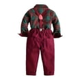 thumbnail image 3 of Karoyedx Tuxedo For Toddler Boys Christmas Toddler Boy Suit Baby Boys Wedding Dress Outfit Formal Gentleman Clothes Set Dress Shirt Bowtie Suspenders Pants Wine Size,4-5 Years, 3 of 9