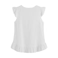 thumbnail image 5 of OSFVNOXV Cute Tops for Women Ladies Boho Top Babydoll Cap Sleeves Ruffle Hem V-Neck Summer Gauze Blouse, 5 of 5