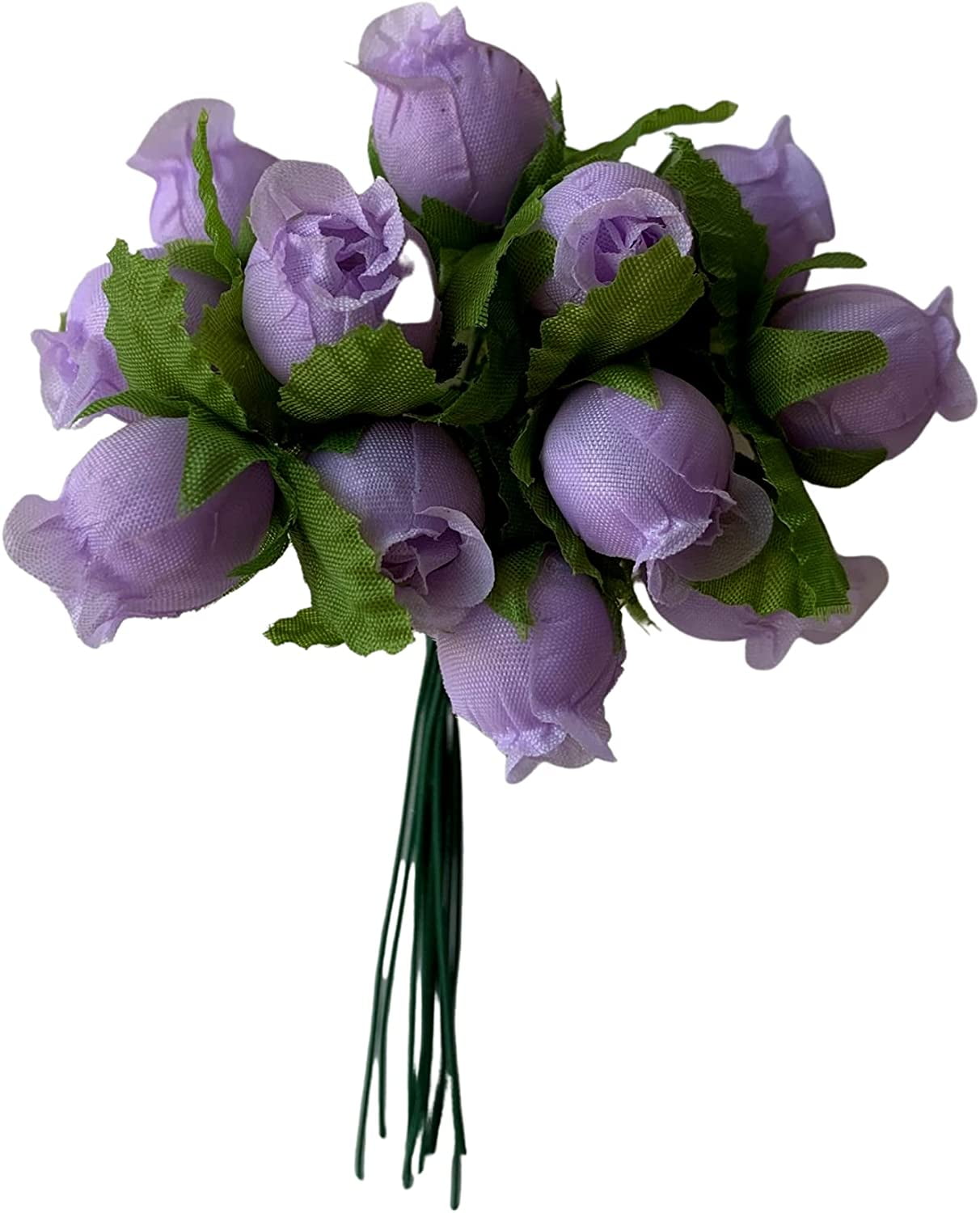 Lavender Artificial Silk Flower Roses - 12 Mini Bouquets of 12 Rosebuds, 144 Rosebuds Total, Wedding, Reception, Anniversary, Bridal Shower