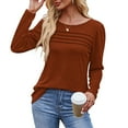 thumbnail image 2 of QASIEATN Sweatshirt for Graceful Ladies Fashion, Long Sleeve Shirts Fall Fashion Casual Blouses Trendy Pleated Tunic Tops Leggings, Womens Fall Tops, 2 of 7