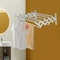 thumbnail image 2 of Wall Mounted Clothes Drying Rack Stainless Steel Retractable Laundry Drying Rack Silver for Bedrooms, 2 of 20