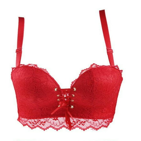 LWNYDPLSD Push Up Bras for Women Women Strapless Stealth Bra Wire Free Bra Bandage Brassiere Tira Underwear Bralettes for Women with Support Red 5XL