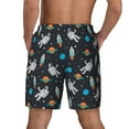 thumbnail image 3 of Kdxio Space Print Men's Swim Trunks with Compression Liner 7 Inch Inseam Quick Dry Swim Shorts, 3 of 7