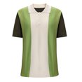 thumbnail image 4 of VSSSJ Mens Knit Shirts Loose Fit Color Block Patchwork Button Collared Short Sleeve Tee Top Casual Cool Silky Comfortable Shirt Blouse Green M, 4 of 9