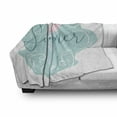 thumbnail image 3 of Hello Summer Soft Flannel Fleece Throw Blanket, Abstract Curly Sea Background with a Surfboard Jungle Leaves, Cozy Plush for Indoor and Outdoor Use, 50" x 70", Seafoam Pale Pink, by Ambesonne, 3 of 6