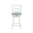 thumbnail image 2 of Kingfisher Lane Modern 24" Swivel Wood Counter Stool in Cream, 2 of 10
