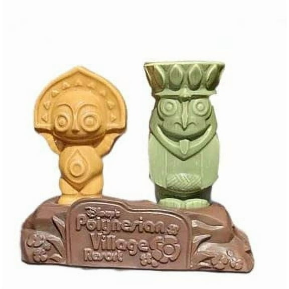 Disney Parks 50th Anniversary Polynesian Resort Ceramic Green Salt & Pepper Shaker Set, 2 Pack
