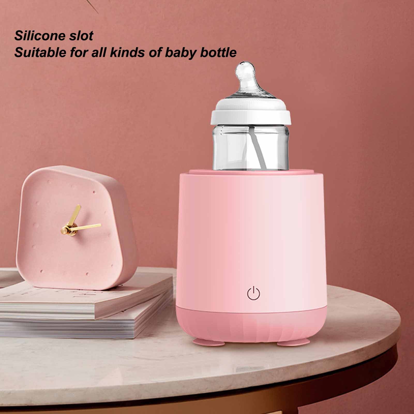 LAZIOEGR Electric Baby Milk Bottle Shaker Pink 3 Gears Prevent Bloating USB Charging Automatic Infant Formula Mixer Baby Bottle Shaker 5.1 Inches / 13 cm Height