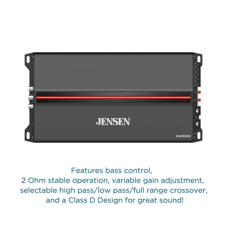 Jensen XDA95RB Class D 5 Channel Bridgeable Amplifier, New