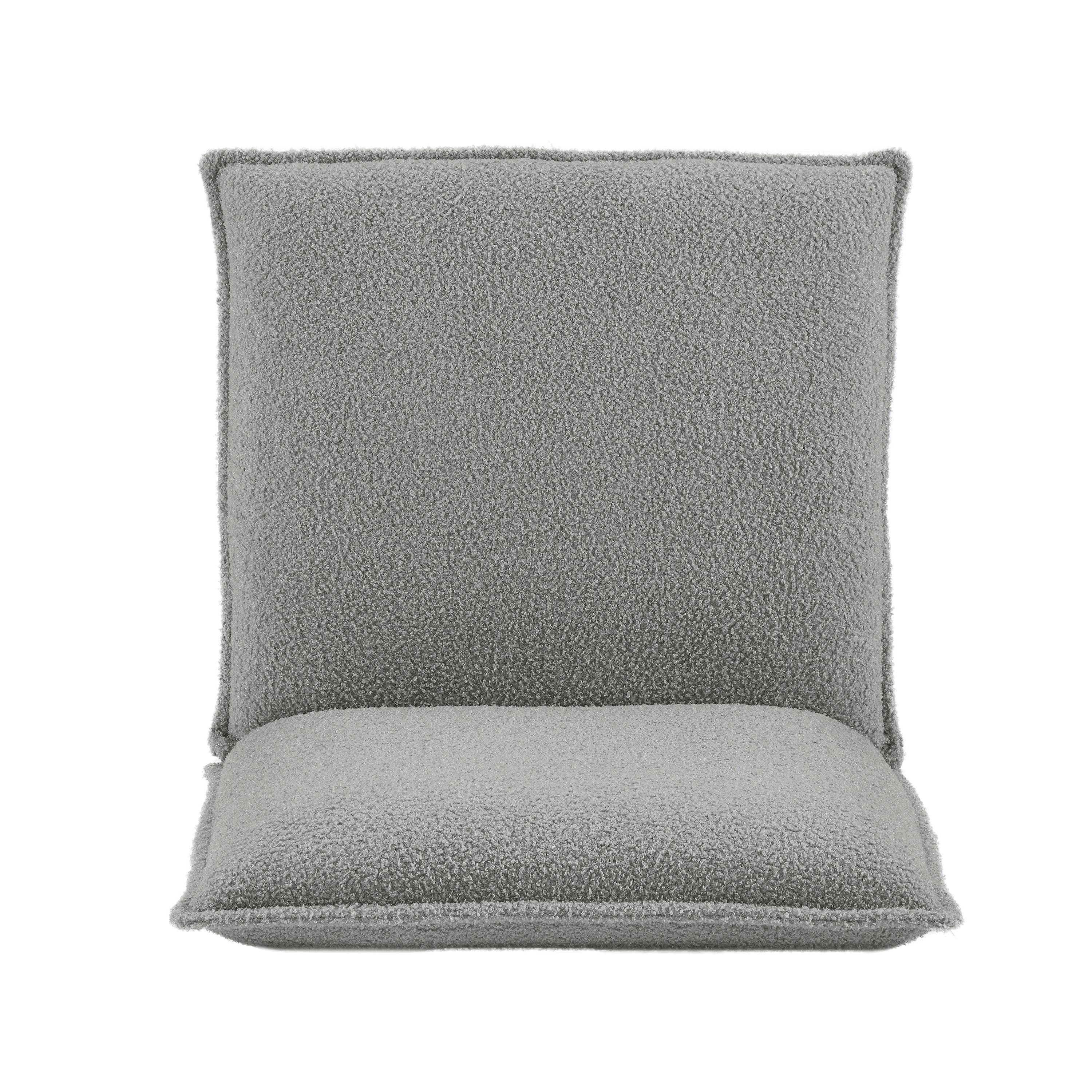 Linon Kinard Pillow Accent Chair with Black Metal Legs, Gray Sherpa