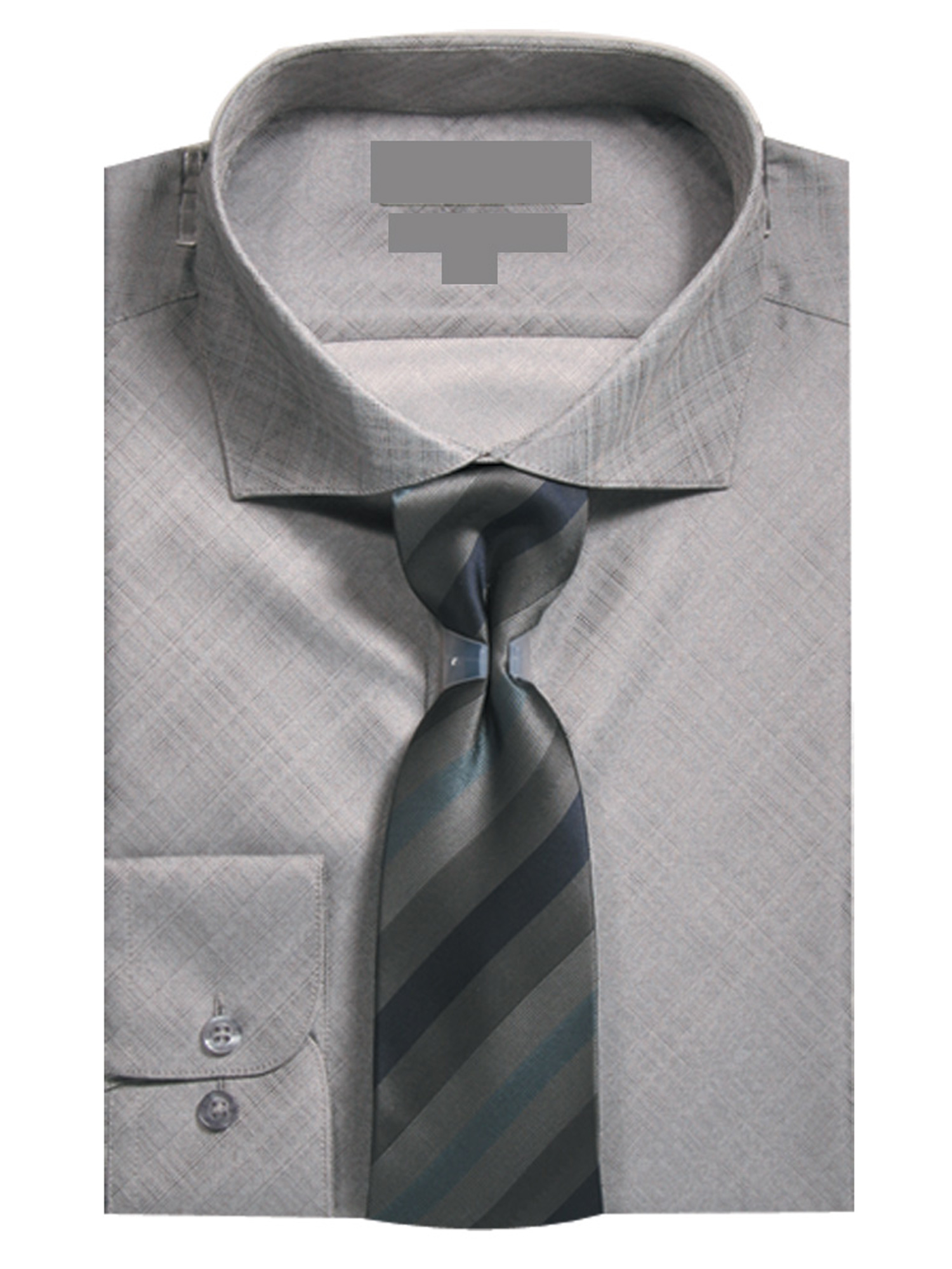 Slim Fit Metallic Texture Dress Shirt 