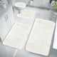 thumbnail image 4 of Juego de alfombras de baño. Fabricadas en felpa de terciopelo y espuma. Ultra absorbentes, lavables a máquina y antideslizantes para baños modernos (Blanco)., 4 of 9