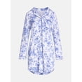 thumbnail image 6 of Joyspun Women's Dreamy Soft Collection Notch Collar Sleepshirt with Long Sleeves, Sizes XS-3X, 6 of 6