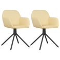 thumbnail image 1 of Conjunto de 2 Sillas Giratorias para Comedor vidaXL, Tapizado en Terciopelo Crema, Estructura Metálica Resistente, Diseño Ergonómico, Giro 360 Grados, Requiere Montaje - Muebles Modernos para Comedor, 1 of 8