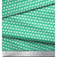 thumbnail image 2 of Soimoi Green Poly Georgette Fabric Texture & White Star Decor Fabric Printed Yard 52 Inch Wide, 2 of 3