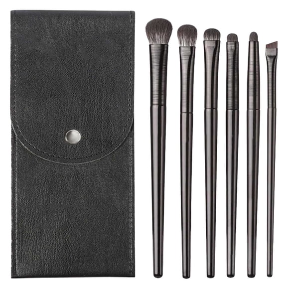 Pincel para detalles de ojos y cabello suave, pequeño y portátil, juego de 6 piezas, kit de maquillaje con pinceles para sombra de ojos