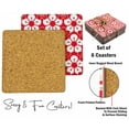 thumbnail image 4 of Inkdotpot Set of 6 Drink Coasters DecorativeNon,SlipCork Base4-inch Square PrintedCoastersEasy Clean- Floral, 4 of 8