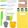 thumbnail image 1 of 13 Pieces Wooden Kids Kitchen Knife Set For Real Cooking Kid Safe Knives, 1 of 5