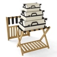 thumbnail image 3 of Luggage Rack Foldable Thickened Bamboo Suitcase Stand with Storage Shelf for Hotel Bedroom Guest Room, 3 of 5
