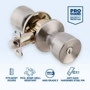 Brinks Keyed Entry Classic Bell Style Doorknob and Deadbolt Combo, Satin Nickel Finish