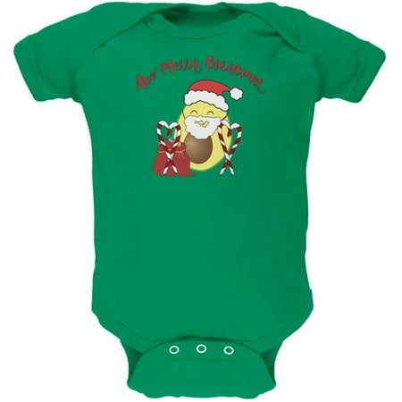 

Avo Have A Merry Christmas Avocado Cute Funny Pun Soft Baby One Piece Kelly Green 12-18 M