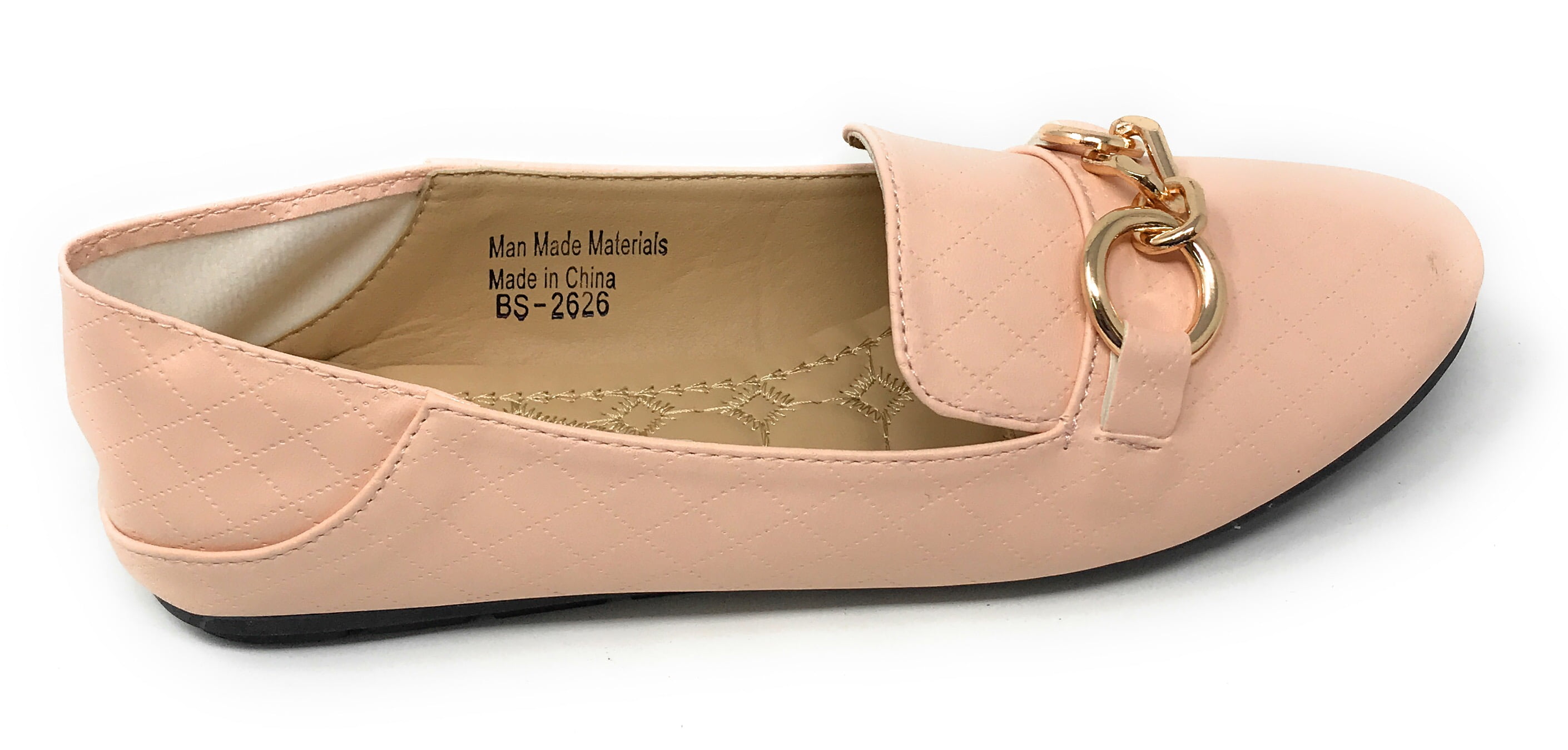 Victoria K Women's Foldover Quilted Gold Chain Ballerina Flats
