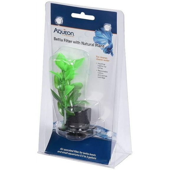 Aqueon Betta Filter With Natural Plant - 1 Count