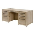 thumbnail image 2 of Pemberly Row Double Pedestal Executive Office Desk Fully Assembled Light Brown, 2 of 15