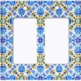 thumbnail image 6 of Metal Light Switch Plate Cover Blue Yellow Fancy Tile Pattern TIL013, 6 of 13