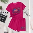 thumbnail image 5 of BFHHYA Girls 4th of July Shorts Set Floral & Flag Print Short Sleeve Tee Elastic Waist Shorts Tween Summer 2-Piece Outfit 3-15 Y, 5 of 5
