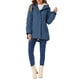 thumbnail image 2 of Abrigo parka para mujer INSPIRE CHIC con cinturón, bolsillos, mangas largas y capucha de piel sintética, color azul marino, 2 of 6