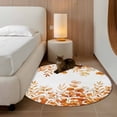 thumbnail image 2 of Round Rug 3.3Ft Washable Non-Slip, Orange Eucalyptus Leaves Circle Area Rugs for Living Room Bedroom, Watercolor Spring Summer Botanical Indoor Floor Mats Carpet Runner for Home Decor Aesthetic, 2 of 8