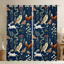 Manfei Boho Jungle Animal Black Out Curtains for Child, Squirrel Fox Butterfly Curtains Pack of 2 (42x63 Each), Rustic Farmhouse Bedroom Curtains, Window Curtains Home Decor
