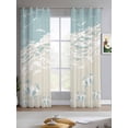 thumbnail image 2 of Blue Coastal Crabs Sheer Curtains 84 Inch Length 2 Panels Set for Living Room/Bedroom, Summer Beach Ocean Abstract Art Kitchen Curtains Grommet Semi-Sheer Curtains Drapes Window Treatments 52"x84"x2, 2 of 7