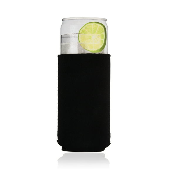 True Slim Can Sleeve for Beers Sodas, Seltzers, Juices, Energy Drinks Black