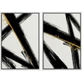 thumbnail image 2 of PixonSign Framed Wall Art Set Black Gold Paint Stroke Collage Abstract Geometric Canvas Prints Graffiti & Street Modern Art Decorative for Living Room, Bedroom, Office - 24"x36" White, 2 of 5