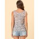 thumbnail image 4 of INSPIRE CHIC Blusa floral sin mangas de gasa con correa de decoración de pajarita sin mangas para mujer Azul claro S, 4 of 5