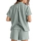 thumbnail image 3 of Lucakuins, conjunto de pijama de 2 piezas para mujer, camisa holgada de manga corta y pantalones cortos elásticos, ropa de dormir suave para dormir Lucakuins  moda, 3 of 8