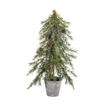 UPC 746427732116 product image for Melrose International 73211DS 22 in. Plastic Potted Pine Tree, Green & Grey - Se | upcitemdb.com