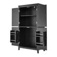 thumbnail image 5 of Tcbosik Large Storage Cabinet with 4 Doors, Freestanding Bathroom Cabinet with Adjustable Shelf, Modern Pantry Cabinet for Living Room, Dining Room, Kitchen, Black, 5 of 9