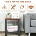 thumbnail image 6 of Gymax Industrial End Table 2-Tier Side Table W/Storage Shelf Rustic Sofa Table Black, 6 of 9